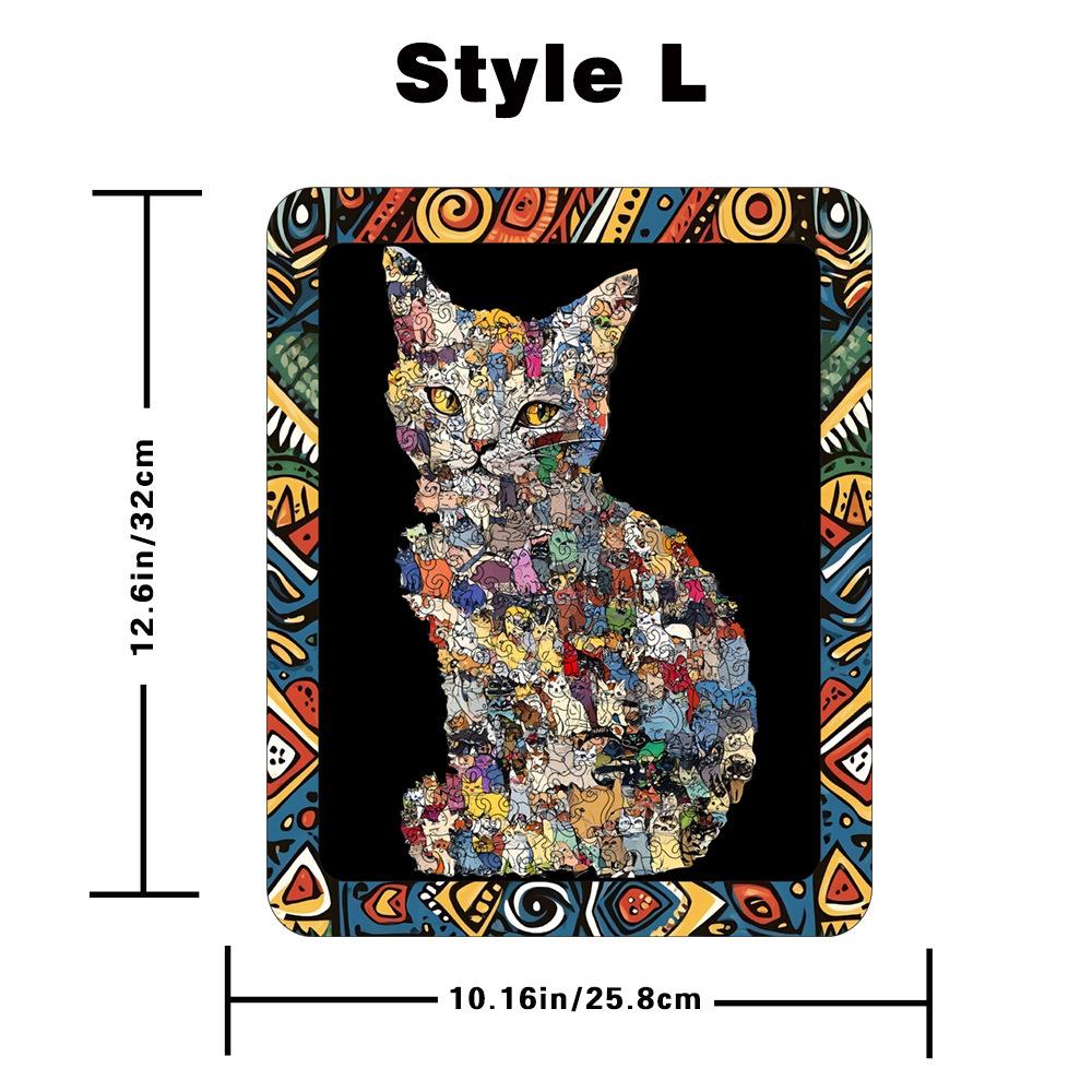 Wacocetoy Cross-Border Popular Cat Puzzle With Frame Wooden Special-Shaped Splicing Toy Ornament Diy Handmade Puzzle