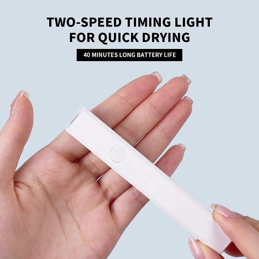 Mini Rechargeable Nail Dryer Portable Handheld Flashlight UV LED Lamp for Quick Dry All Gel Polish Manicure Light Nail Art Tools
