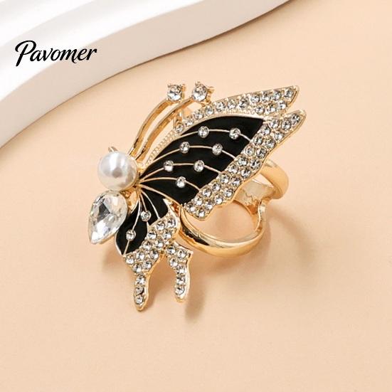 Electroplated Scarf Ring Rhinestone Butterfly Ring, Elegant Slide Sparkling Lightweight Holder for Women Silk Scarves Shawls Shirts Neckerchiefs Clip