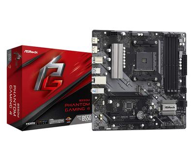 Asrock AMD Ryzen5000 Series Compatible MicroATX Motherboard with B550 Chipset Authorized Distributor B550M Phantom Gaming 4 (Soket AM4) [Domestic