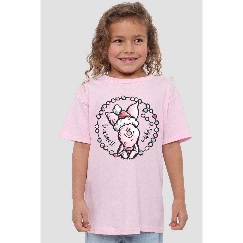Winnie the Pooh Childrens/Kids Warmest Christmas Wishes Piglet T-Shirt