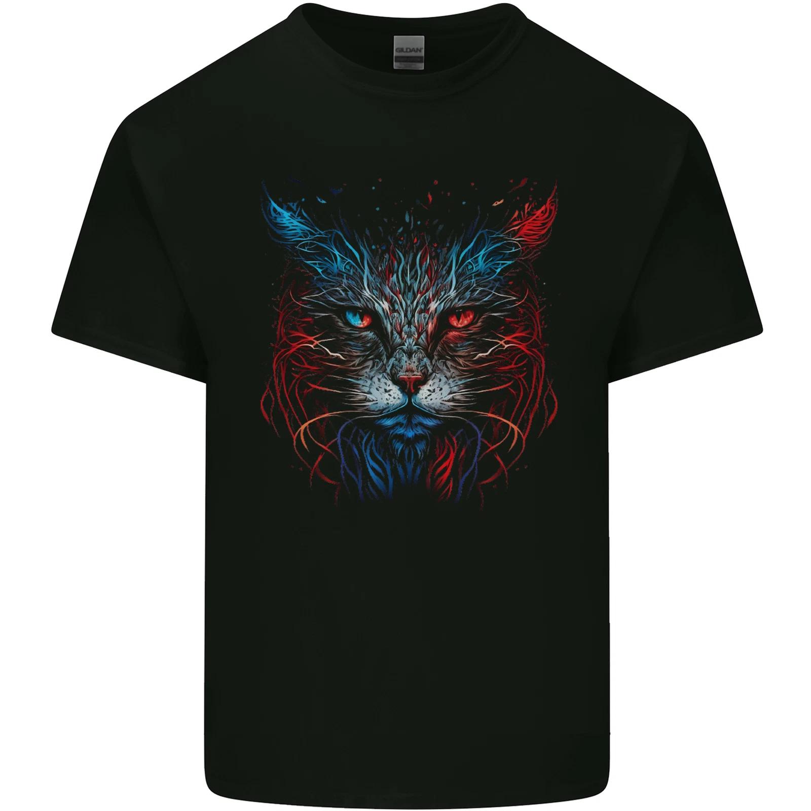 A Fantasy Cat With Cool Colours 5 Kids T-Shirt Childrens S