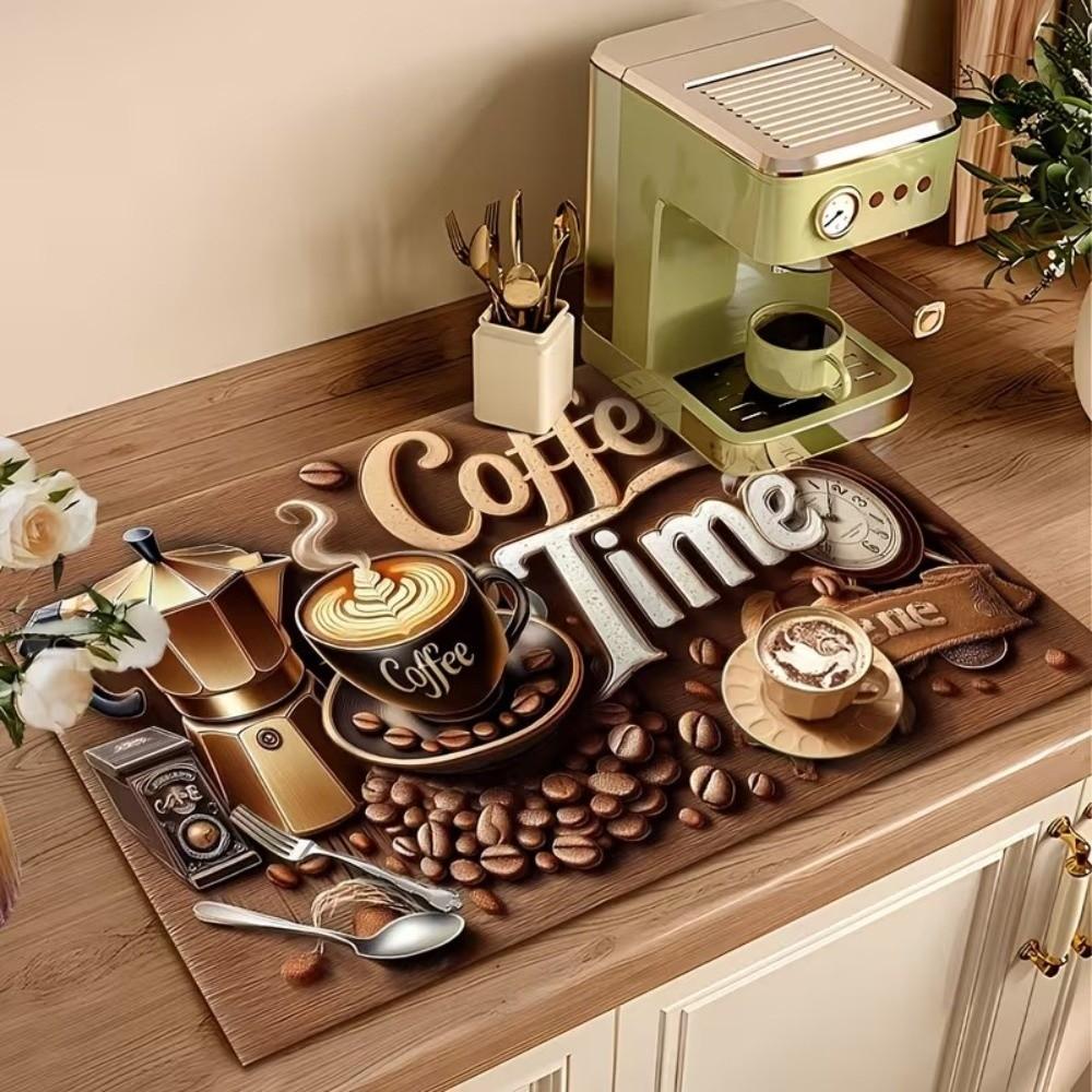 Waterproof Coffee Machine Mat Quick Dry Dish Drying Mats Placemat Kitchen Coffee Table Counters