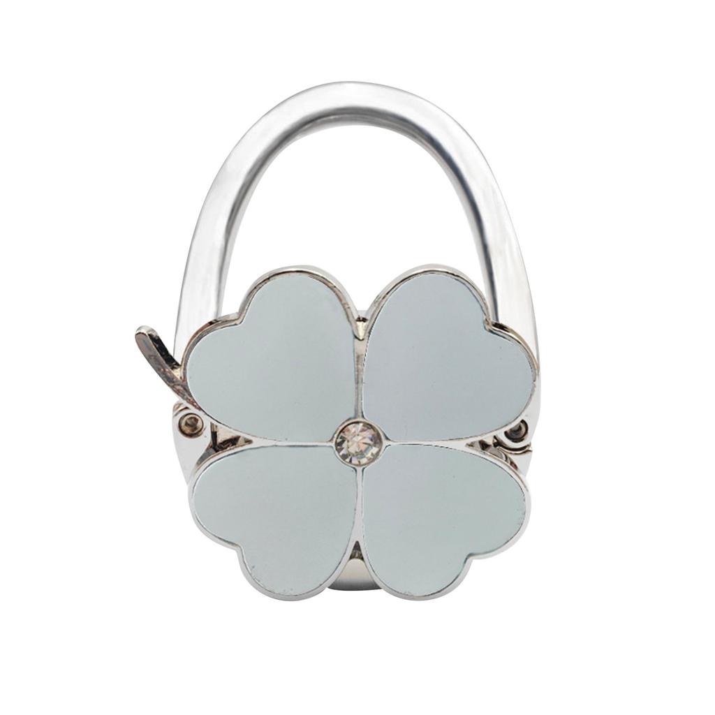 Fourleaf  External Bag Hook, Foldable Portable Hook Solid Color Leather Table Side Bag Hook Handbag Bag Hook