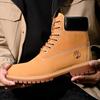 Big Yellow Boots Martin Boots Men's Leather Boots Inner Height Increasing Platform Tooling Men's and Women's Shoes