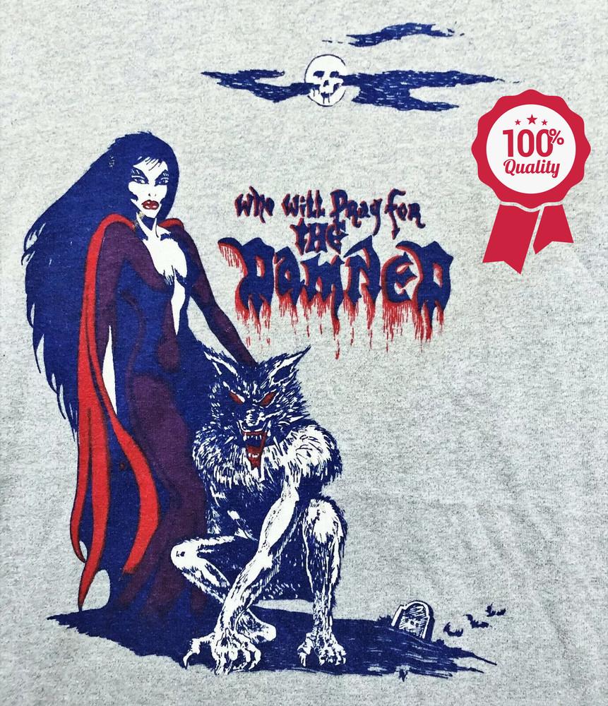 VINTAGE 80 THE DAMNED PUNK ROCK GOTHIC TOUR T-Shirt Cotton Unisex S-5XL Unisex T-Shirt XXXL