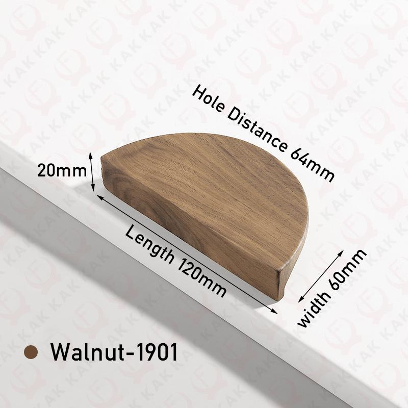 KAK Maniglie e Pomelli in Legno di Noce per Mobili da Cucina Maniglia in Frassino Europeo per Scarpiere Maniglie a Coppa Dorate Ferramenta per Porte