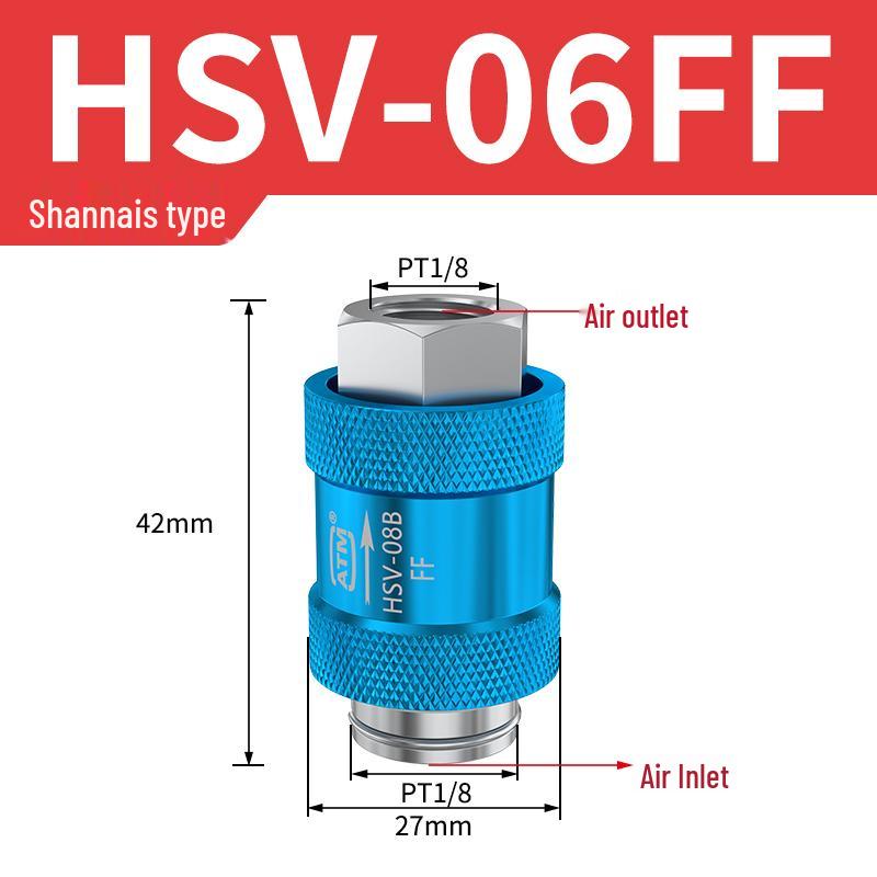 Pneumatic Sliding Hand Valve HVS-08/10/15, Double Internal Thread, Exhaust & Hand Push Sliding Switch, 1/2/4 Points