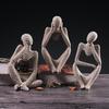 Nordic Creative Sandstone Meditating Figure Ornament for Home, Office, or Living Room Decor