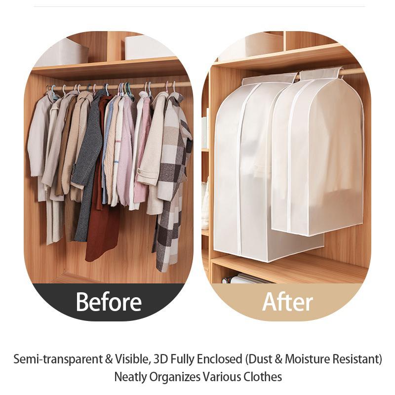 Clothes Storage Cover Transparent Dust Cover for Hanging Clothes Organizer Waterproof Dustproof Wardrobe Clothes Cover YWFCZ04