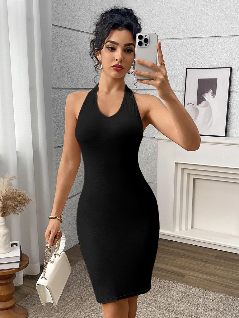Solid Color Body Sculpting Dress Onesie Casual Dress Suspender Women's Waist, Belly and Hip Sculpting Dress