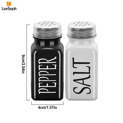 Salt And Pepper Shakers Set,  Glass Spice Shaker with Lid, Refillable Condiment Dispenser, Modern Farmhouse Kitchen Decor Glass