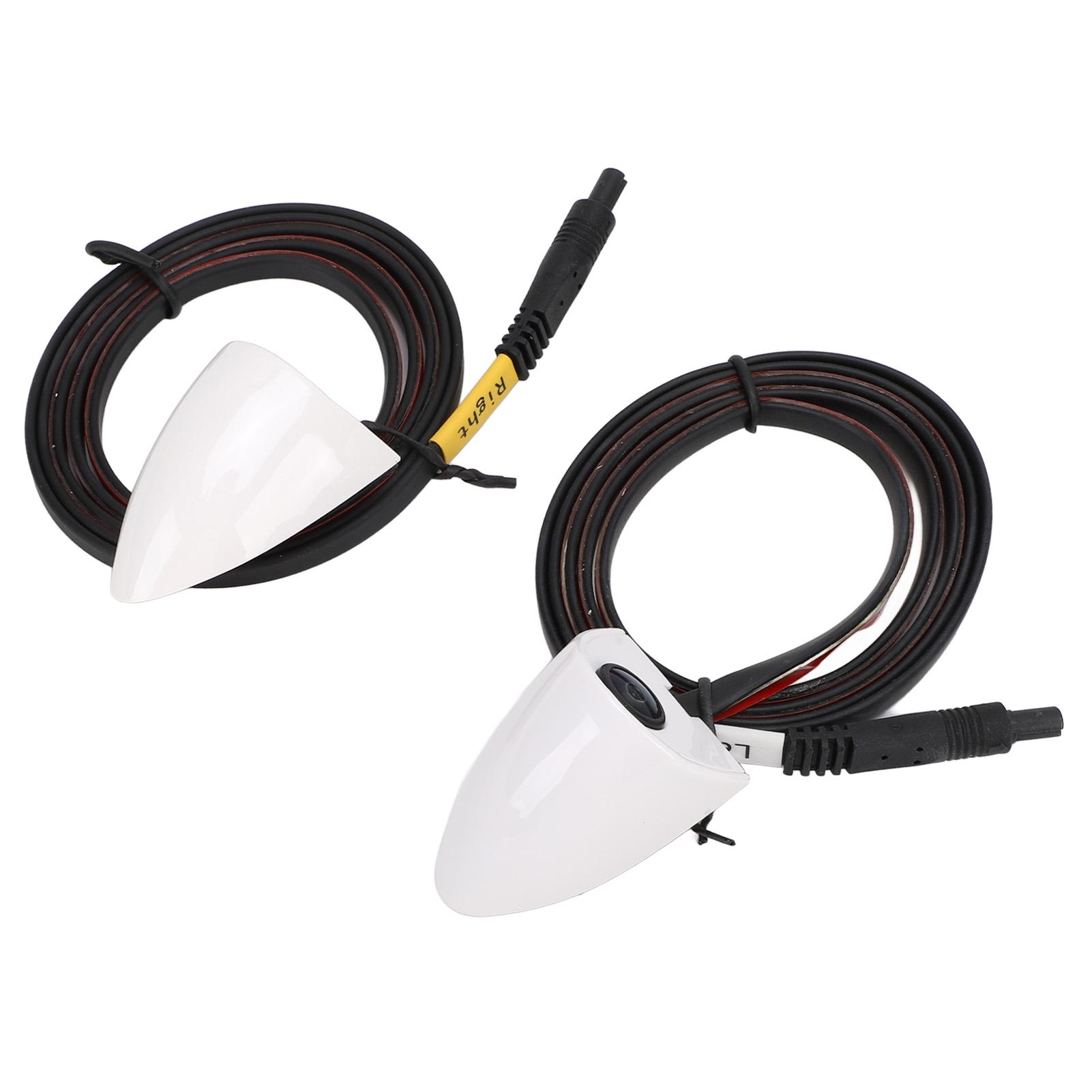 1 Pair Side View Backup Camera 80 degrees Waterproof AHD 1080P Blind Spot Camera for Monitor Radio Head Units 25HZ PAL