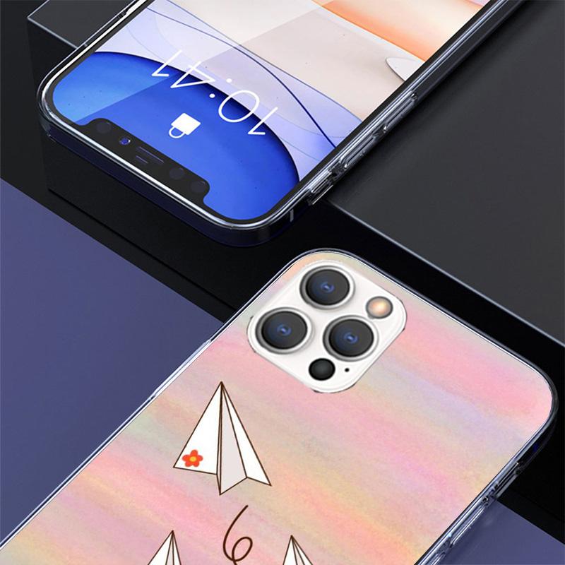 Paper Plane Airplane Fly Cover Phone Case For iPhone 16 17 Air 15 14 Pro Max 16E Phone Case 13 Mini 12 11 7 SE 8 Print Pattern F