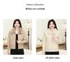 Faux Mink Fur Knit Cardigan with Large Collar - Stylish Women's Autumn/Winter Sweater