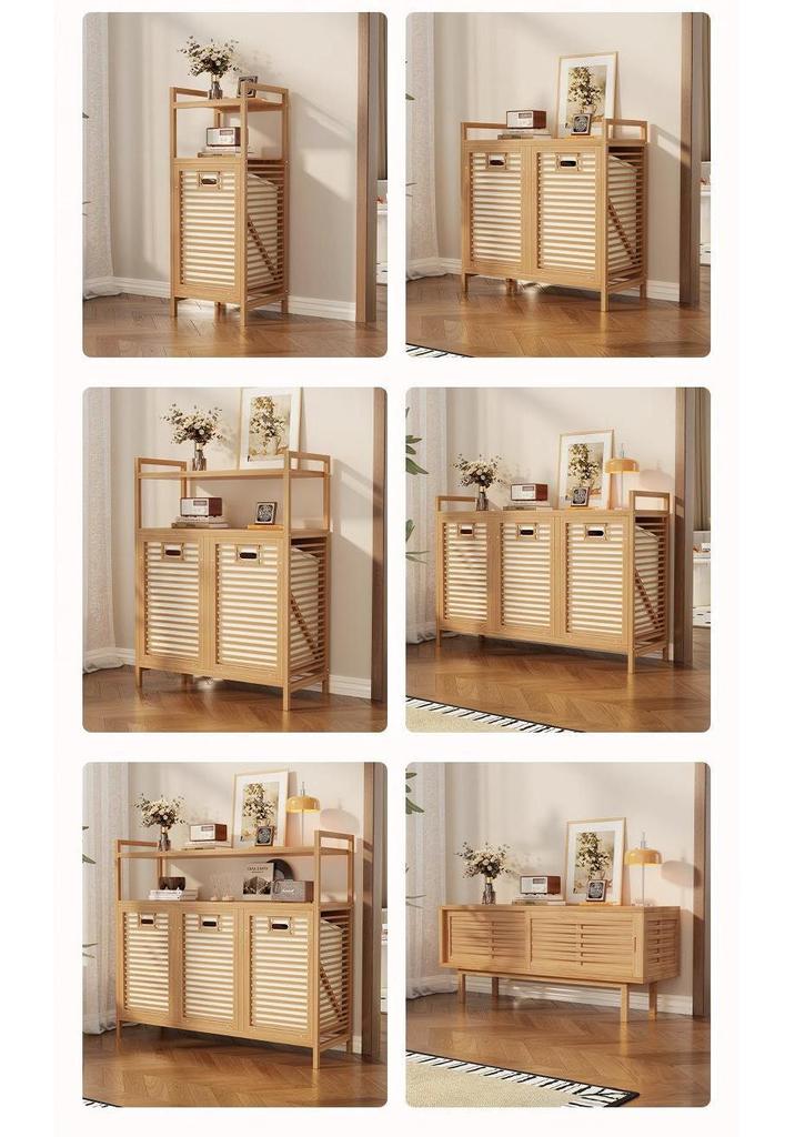 Multi-layer Bamboo Storage Cabinet for Bedroom: Toy and Clothes Organizer, Drawer and Shelf Unit