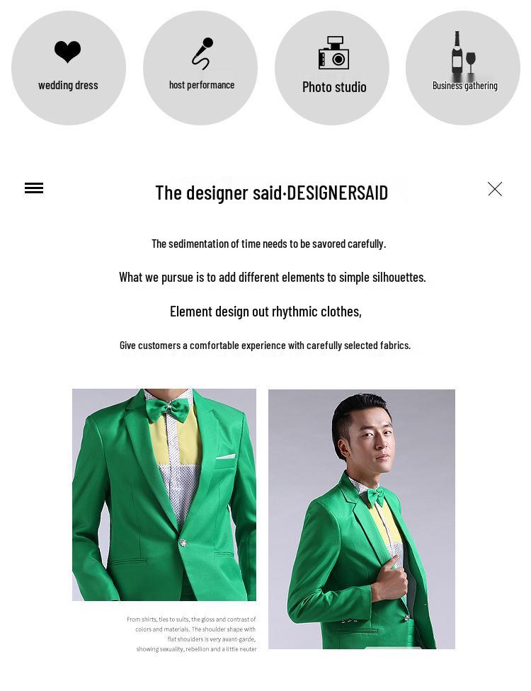 Men's Slim Fit Tuxedo Suit for Performances, Choir, Weddings, and Photo Shoots