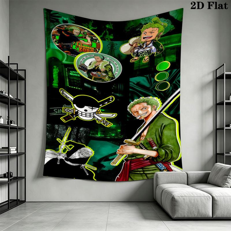 Roronoa Zoro Wall Tapestry Aesthetic Wall Hanging Printed Fabric Blanket Decorative Tapestries For Bedroom Living Room Home Decor
