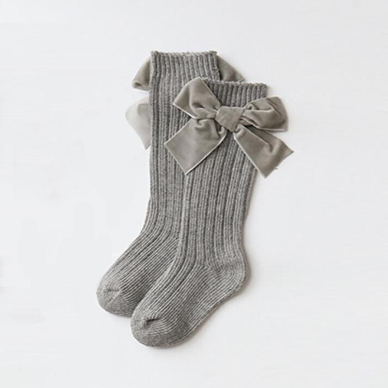 

0-5 лет детские носки для мальчиков и девочек из хлопка гольфы для новорожденных малышей с бантиками теплые осенне-зимние колготки для девочек гетры S (0 To 1 Years)