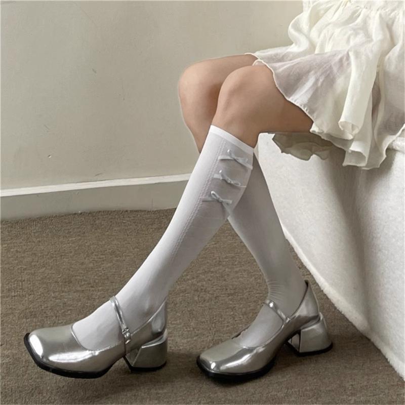 Womens Calf Socks, Sweet Girl Lace Ruffle Knee Socks Fashion Ladies Girl Princess Mesh Socks Japanese Stockings