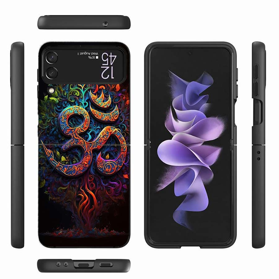 Om Symbol Meditation and Creativity Phone Case For Samsung Z Flip 7 6 Z Flip 5 5G Galaxy Z Flip 3 4 5G Shockproof Hard Cover TP