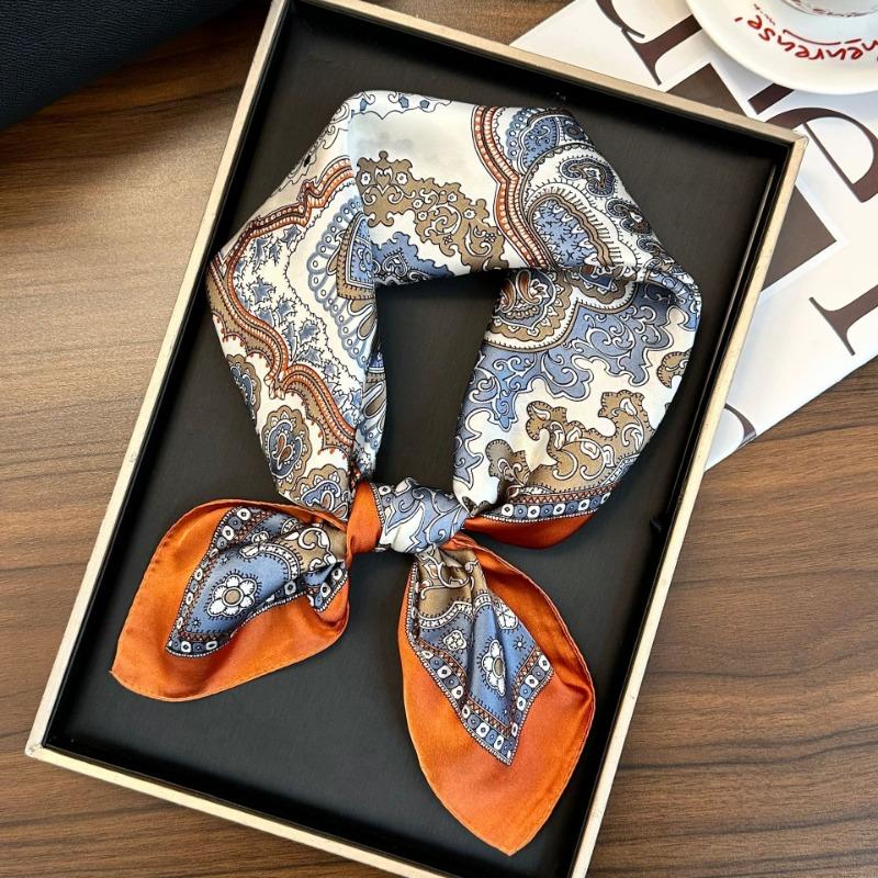 Polka Dot Silk Scarf Square Scarf High-end New Versatile Decorative Scarf Scarf Scarf Neck Cashew Flower Scarf Shawl Can Be Used As a Tube Top