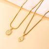 Women's Multi-layer Stainless Steel Clavicle Necklace with Oval Flower Pendant