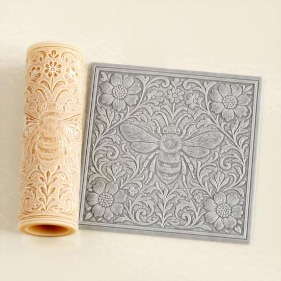 1/4Pcs Clay Roller Embossing Mold High-Precision Engraved Patterned Rolling Pin Moon Design Pottery Tool DIY Craft