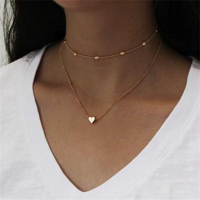 Fashion Heart Multilayer Necklace Women Design Senior Sense of Fashion Personality Necklace Trendy Party Jewelry Gift