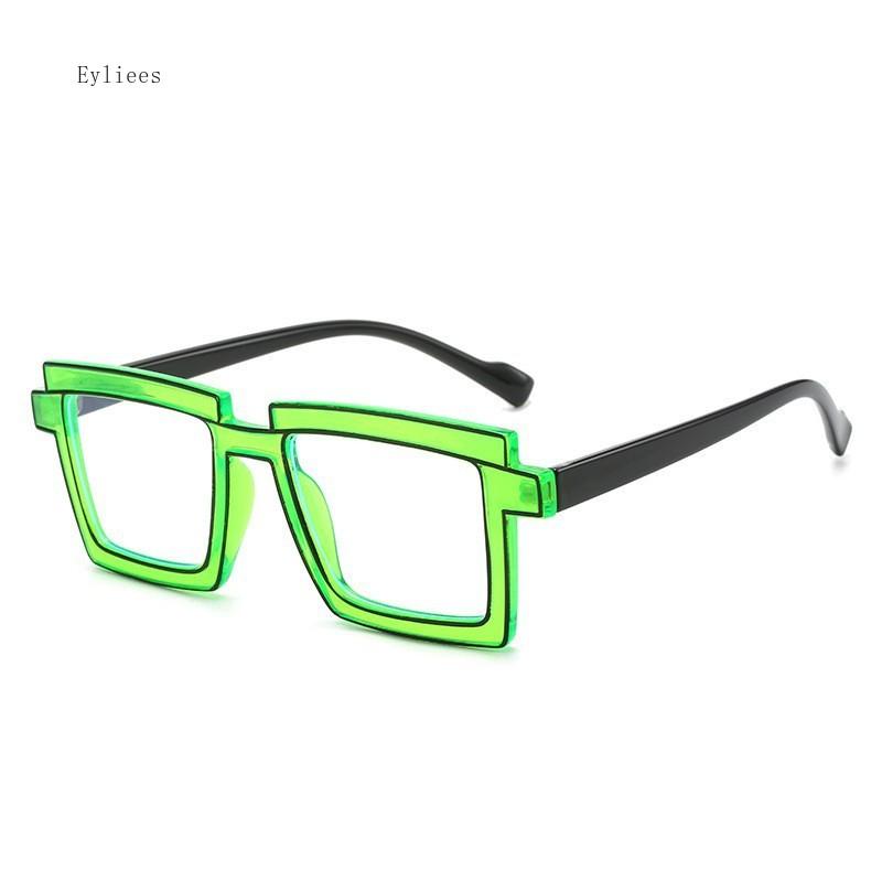 Vintage Square Eyeglasses  New Cute Cartoon Style Blue Light Blocking Spectacles Ins Trendy Optical Computer Eyewear