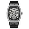 Reloj de Barril con Diamantes Completos Reloj Mecánico Totalmente Automático Reloj para Hombre Incrustado con Diamantes Luminoso Reloj Frank