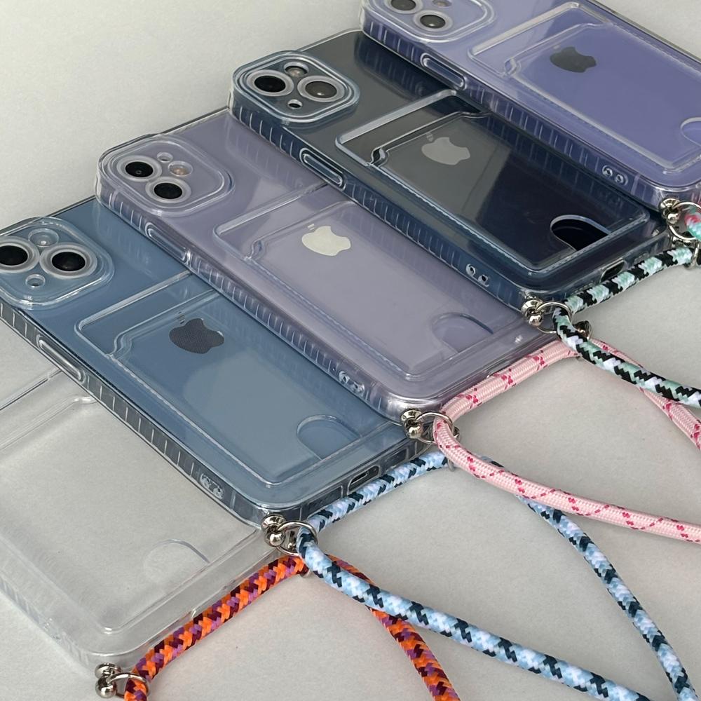 Funda Poco X7 Pro Crossbody Lanyard Cord Silicone Transparent Case For Xiaomi Poco X7 Necklace With Strap Card Slots Cover