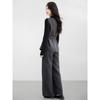 Women's Elegant Wool Blend Vest & Wide-Leg Pants 3-Piece Set