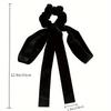Elegant Velvet Hair Tie with Bow, Vintage Solid Color High Elasticity Hair Ring, Fashionable Leather Band Headband for Women