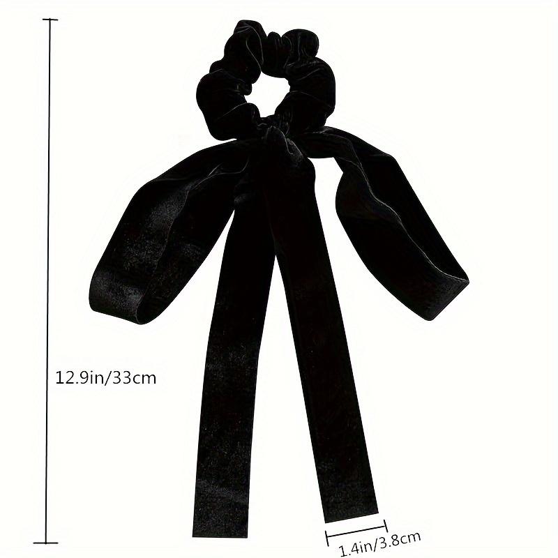 Elegant Velvet Hair Tie with Bow, Vintage Solid Color High Elasticity Hair Ring, Fashionable Leather Band Headband for Women