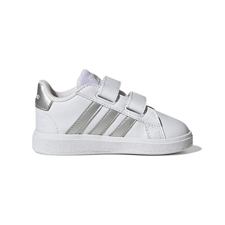 Adidas Grand Court 2.0 I White Matte Silver Baby Sneakers Cloud-White GW6526