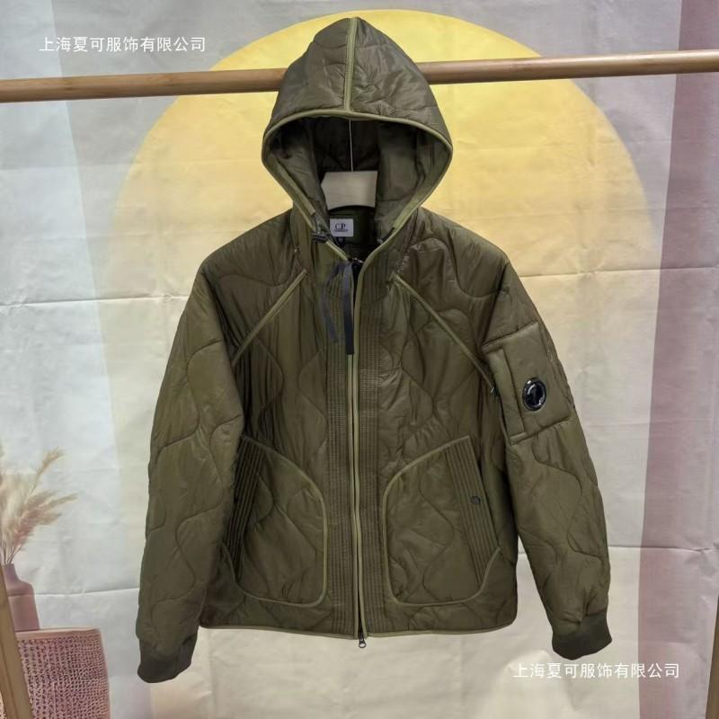 Mens Winter Quilted Hooded Cotton Jacket Loose Fit Solid Color Warm Workwear Coat