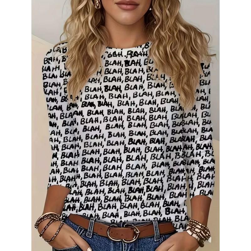 Color Block Striped Crew Neck Long Sleeve T-Shirt Slim Fit Casual Top Daily Wear