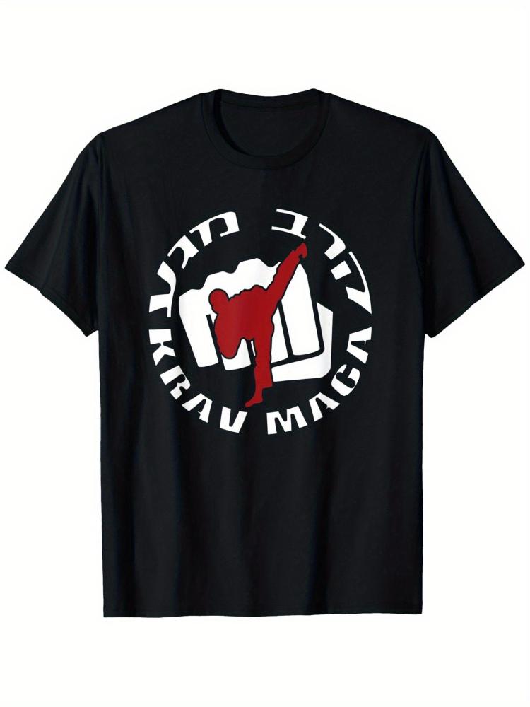 Krav Maga IDF combat contact selfdefense Israel system mens cotton round neck short sleeve Tshirt