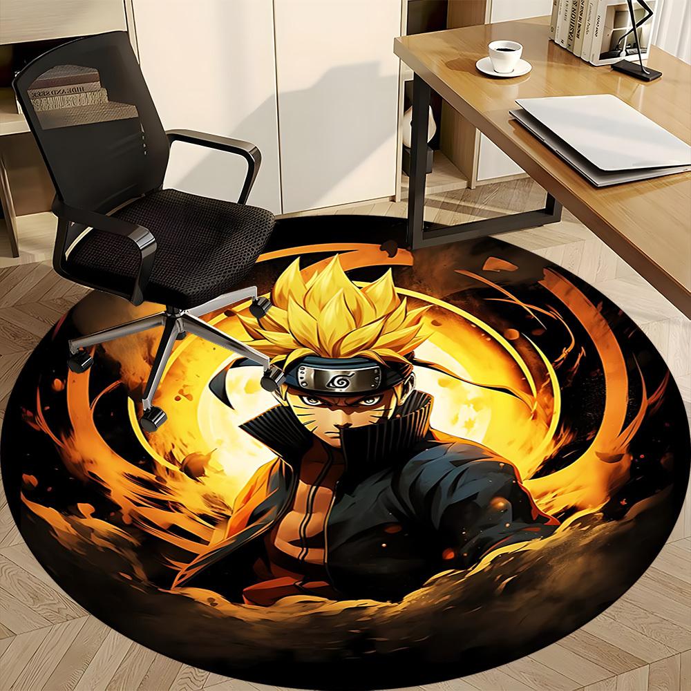 1 Stück Naruto Stuhlteppich für das Büro, rutschfest, maschinenwaschbarer Teppich für das Büro, Raum-Urlaubsdekoration für Weihnachten, Geburtstag, Polyester