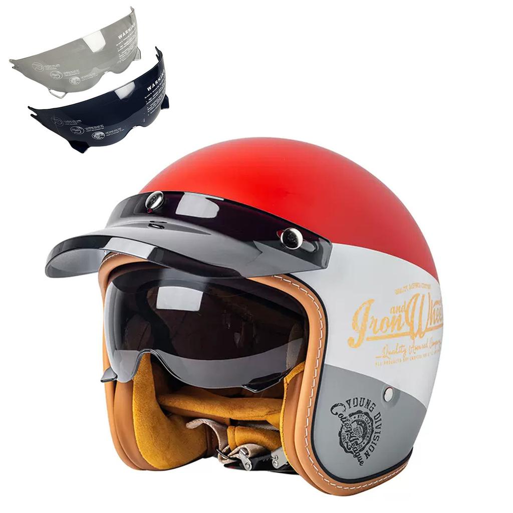 MT-5 Helmet Electric Vehicle Men's and Women's Half Helmets Built-in Goggles Cycling Helmets Four Seasons Battery Car Helmets