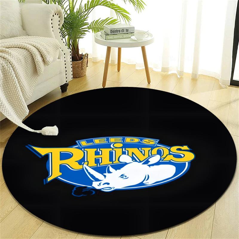 Personalized Leeds Rhinos Round Chair Office Rug - Perfect for Mat, Office Chair & More - Ideal Gift for Birthdays and Holidays