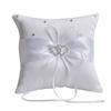 White Silk Jute Ring Bearer Pillow 15*15cm 20*20cm Jewellery Cushions Ribbon Bowknot Ring Pillow