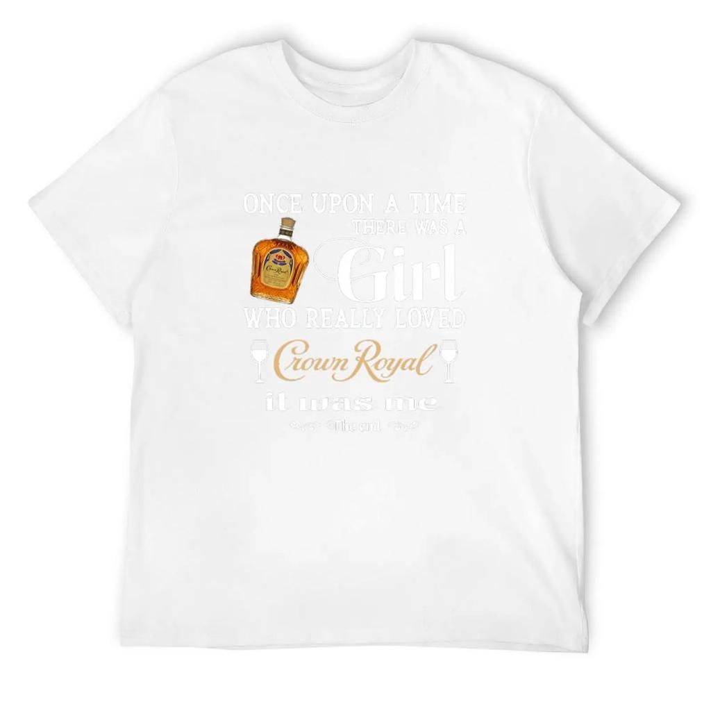 Once Upon A Time There Was A Girl Loved Crown Royal Graphic Shirt ,Wine Lovers T Shirt, Tee For Women, Love Cat Shirt, L T-Shirt