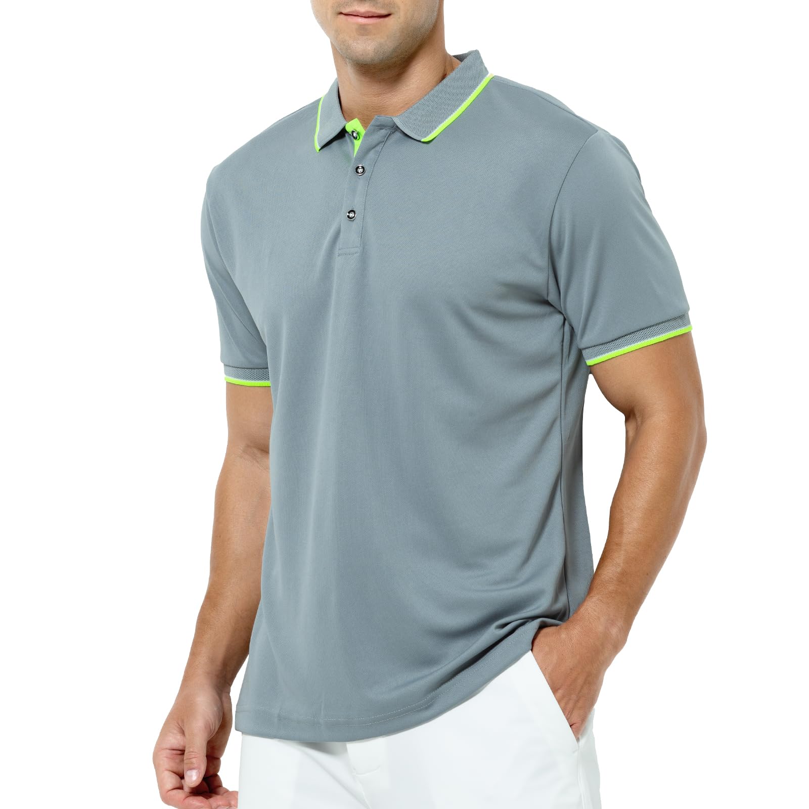 

Мужская футболка-поло с коротким рукавом Casey Kevin, быстросохнущая, с воротником, однотонная, эластичная, для гольфа, бизнеса, рыбалки, рабочая одежда, CK3309 C1-Серый, размер S