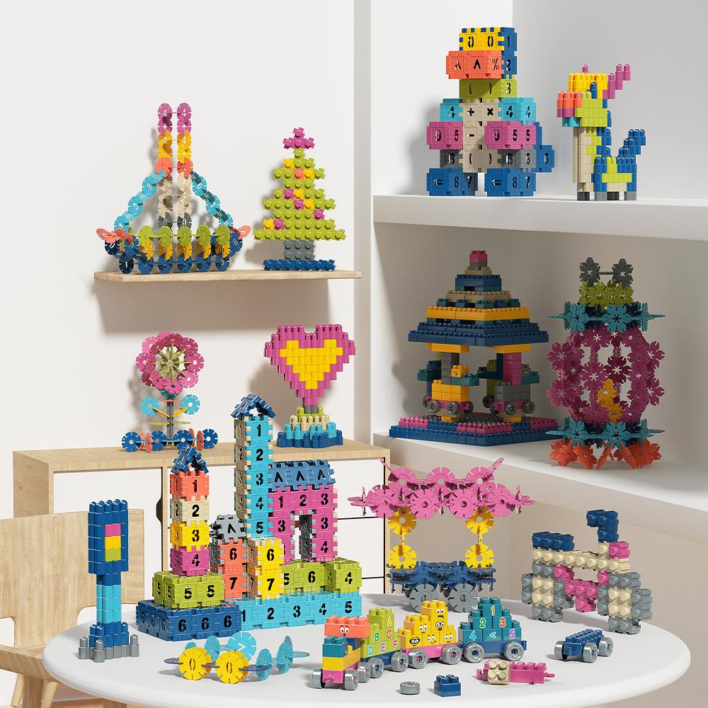 Children'S Assembled Granules Building Block Educational Toys Space Capsule Storage Bucket Gift Box