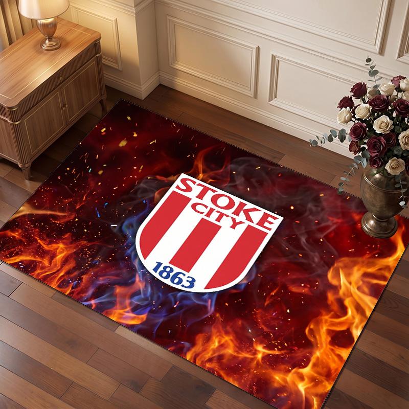 Southampton Voetbal Print Kristalfluweel Tapijt, Comfortabel Waterabsorberend Antislip Binnen Vloerkleed