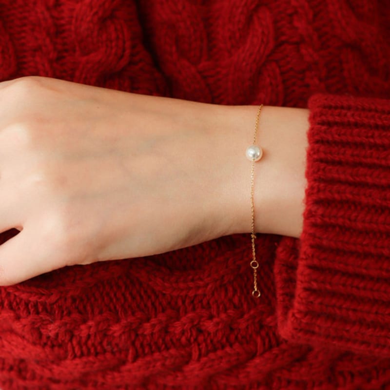 modernlike 14k gold-filled silver pearl bracelet