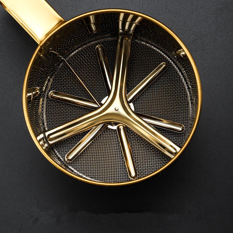 Semi-automatic Fine Mesh Flour Sieve Sifter with Measuring Scale Stainless Steel Icing Sugar Filter Cup Strainer Kitchen Baking