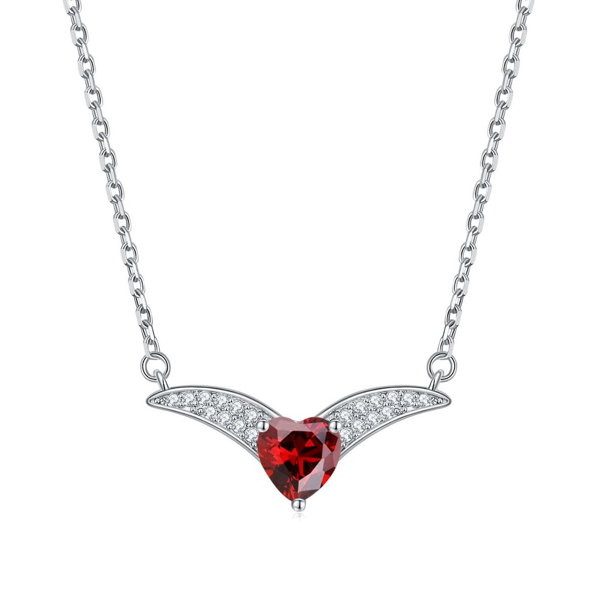 

s925 sterling silver heart-shaped love pendant constellation necklace women s niche fashion European and American V-shaped collarbone chain 925 silver
